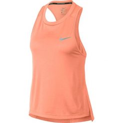 Koszulka do biegania damska NIKE DRY MILER TANK / 932497-827 - MILER TANK. Pomarańczowe bluzki damskie marki Nike, ze skóry, na ramiączkach, do biegania, dri-fit (nike). Za 79,00 zł.