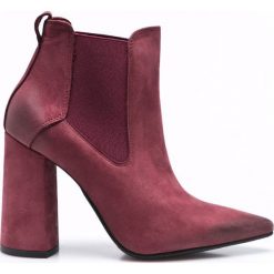 Carinii - Botki. Brązowe buty zimowe damskie marki Carinii, z materiału, na obcasie. W wyprzedaży za 219,90 zł.