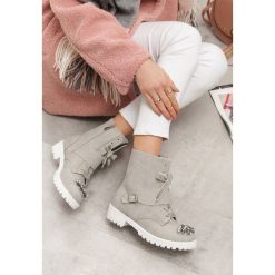 Szare Botki Frosty. Szare botki damskie Born2be, bez obcasa, na płaskiej podeszwie, bez zapięcia. Za 89,99 zł.