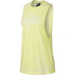 Top w kolorze żółtym. Żółte topy damskie Nike Women, xl, z nadrukiem, z bawełny, z okrągłym kołnierzem. W wyprzedaży za 52,95 zł.