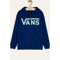 Vans - Bluza dziecięca 129-173 cm. Niebieskie bluzy chłopięce Vans, z nadrukiem, z bawełny, bez rękawów, z kapturem. Za 259,90 zł.