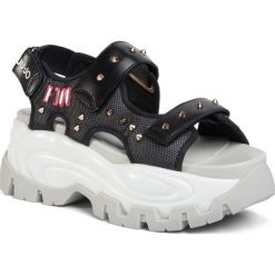 Sandały LIU JO - Wave 04 BA0037 TX117 Black 22222. Czarne klapki damskie Liu Jo, bez wzorów, ze skóry, bez obcasa. W wyprzedaży za 219,00 zł.