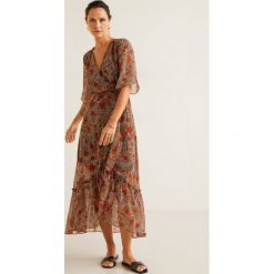 Mango - Sukienka Fiore. Pomarańczowe sukienki damskie Mango, na co dzień, s, bez wzorów, z poliesteru, casualowe, bez kołnierzyka, bez rękawów, midi, proste. Za 269,90 zł.