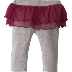 Spódniczki dziewczęce: Legginsy niemowlęce z tiulową spódniczką, bawełna organiczna bonprix jasnoszary melanż – jeżynowy
