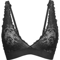 Biustonosz bralette bonprix czarny. Czarne biustonosze bonprix, w koronkowe wzory, z koronki. Za 27,99 zł.