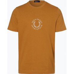 Fred Perry - T-shirt męski, żółty. Żółte t-shirty męskie Fred Perry, s, z haftami, z dresówki, klasyczne, z klasycznym kołnierzykiem. Za 399,95 zł.