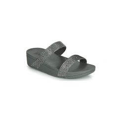 Klapki FitFlop LOTTIE GLITZY SLIDE. Szare klapki damskie FitFlop, bez wzorów, bez obcasa. W wyprzedaży za 311,20 zł.