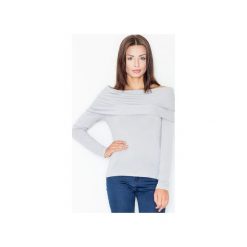 Bluzka M469 Szary. Szare bluzki damskie FIGL, xl, bez wzorów, z długim rękawem. Za 119,00 zł.