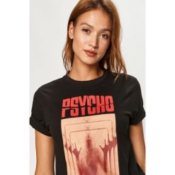 Tally Weijl - T-shirt. Czarne bluzki damskie TALLY WEIJL, s, z nadrukiem, z bawełny, casualowe, z okrągłym kołnierzem. Za 49,90 zł.