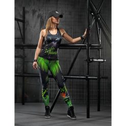 Top Panther. Czarne topy damskie FJ!, m, z nadrukiem, z dzianiny, bez rękawów, na fitness i siłownię. Za 129,00 zł.