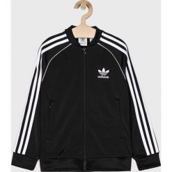 Adidas Originals - Bluza dziecięca 128-164 cm. Czarne bluzy chłopięce adidas Originals, bez wzorów, z poliesteru, bez kaptura. Za 169,90 zł.
