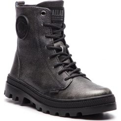 Trapery PALLADIUM - Pallabosse Off Lea 95527-019-M Black/Silver. Szare trapery damskie Palladium, ze skóry, klasyczne. Za 499,00 zł.