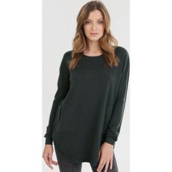 Ciemnozielony Sweter Yreloth. Zielone swetry damskie Born2be, xl, bez wzorów, bez rękawów, bez kaptura. Za 89,99 zł.