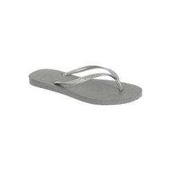 Japonki Slim damskie. Szare japonki damskie marki Havaianas, w paski, z kauczuku. W wyprzedaży za 69,99 zł.