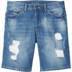Bermudy dżinsowe Regular Fit bonprix niebieski "medium bleached used". Niebieskie jeansy męskie bonprix, m, bez wzorów. Za 89,99 zł.