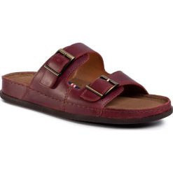 Klapki GO SOFT - MB-GRANADA-02 Maroon. Czerwone klapki męskie GO SOFT, bez wzorów, ze skóry. Za 119,99 zł.