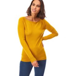 Sweter w kolorze żółtym. Żółte swetry damskie L'étoile du cachemire, bez wzorów, z kaszmiru, klasyczne, bez rękawów, bez kaptura. W wyprzedaży za 89,95 zł.