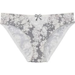 Figi bonprix ecru-szary z nadrukiem. Szare majtki damskie bonprix. Za 29,99 zł.