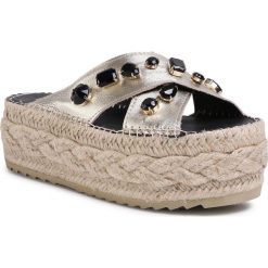 Espadryle EVA MINGE - EM-14-07-000732 710. Żółte espadryle damskie Eva Minge, bez wzorów, ze skóry, bez obcasa. Za 469,00 zł.