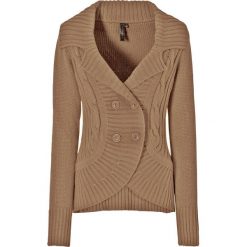Swetry damskie: Sweter rozpinany bonprix wielbłądzia wełna
