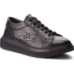 Sneakersy KARL LAGERFELD - KL42305 Black. Czarne półbuty damskie marki KARL LAGERFELD, bez wzorów, ze skóry ekologicznej, bez obcasa, na koturnie, bez zapięcia. Za 929,00 zł.