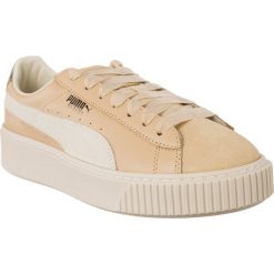 Puma brązowe Basket Platform Up Wn s Natural Vachetta 01. Pomarańczowe trampki i tenisówki damskie Puma, bez wzorów, z satyny, na sznurówki. W wyprzedaży za 419,00 zł.
