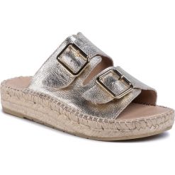 Espadryle EVA MINGE - EM-14-07-000737 710. Żółte espadryle damskie Eva Minge, bez wzorów, ze skóry, bez obcasa. W wyprzedaży za 219,00 zł.