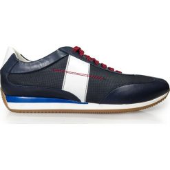 Granatowe obuwie sportowe T134. Niebieskie buty sportowe męskie Faber - Obuwie męskie, ze skóry, bez zapięcia. Za 225,00 zł.