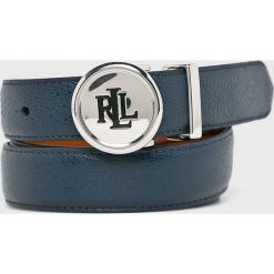 Lauren Ralph Lauren - Pasek skórzany dwustronny. Niebieskie paski damskie Lauren Ralph Lauren, w paski, ze skóry ekologicznej. W wyprzedaży za 219,90 zł.