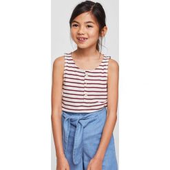 Mango Kids - Top dziecięcy Wanda 110-164 cm. Szare bluzki dziewczęce marki Mango Kids, z bawełny, z okrągłym kołnierzem. Za 49,90 zł.