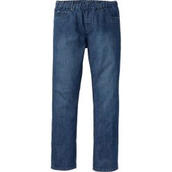 Dżinsy bez zamka w talii Regular Fit Straight bonprix ciemnoniebieski "stone". Niebieskie jeansy męskie bonprix, m, bez wzorów. Za 84,99 zł.