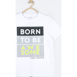 Koszulka. Białe t-shirty chłopięce IRON BOY, z aplikacjami, z bawełny, z krótkim rękawem. Za 49,90 zł.