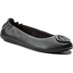 Baleriny TOMMY HILFIGER - Flexible Leather Ballerina FW0FW02810 Midnight 403. Niebieskie baleriny damskie TOMMY HILFIGER, bez wzorów, ze skóry, bez obcasa. W wyprzedaży za 279,00 zł.