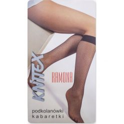 Podkolanówki: Skarpetki kabaretki podkolanówki Ramona czarne