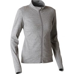 Bluza na zamek Gym & Pilates 100 damska. Szare bluzy damskie NYAMBA, xs, bez wzorów, z elastanu, bez rękawów, bez kaptura. Za 59,99 zł.